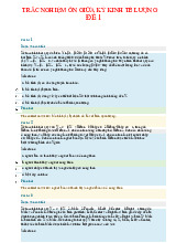 Đề kiểm tra giữa kỳ môn kinh tế lượng