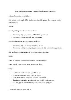 Giải Hoạt động trải nghiệm 7: Phát triển mối quan hệ với thầy cô | Cánh diều