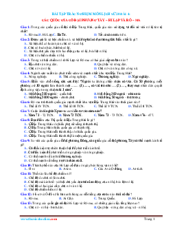 Trắc nghiệm Sử 10 Bài 4: các quốc gia cổ đại phương tây-Hi Lạp Và Rô Ma (có đáp án)