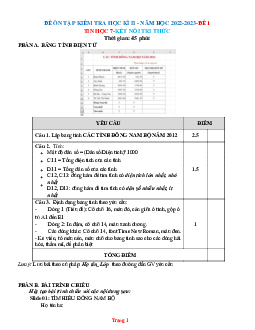 Bộ đề ôn thi Tin 7 học kỳ 2 kết nối tri thức năm 2022-2023