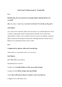 Giải Tiếng Anh 8 Unit 5: Writing | Friends Plus