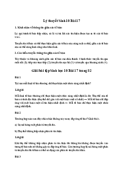 Sinh học 10 Bài 17: Thông tin giữa các tế bào sách Chân Trời Sáng Tạo