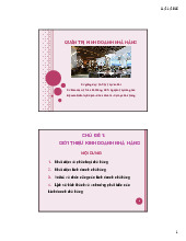 Bài giảng quản trị kinh doanh nhà hàng | Trường Đại học Đồng Tháp