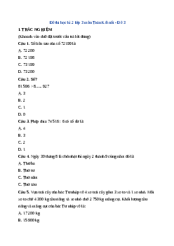 Đề thi học kì 2 lớp 3 môn Toán - đề 3 | Kết nối tri thức năm 2024