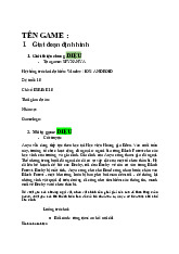 Kịch bản game SPYXANYA - Môn Kịch bản Game - Định hình và Phát triển