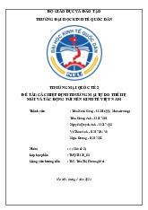 Các hiệp định thương mại tự do thế hệ mới và tác động tại Việt Nam môn Thương mại quốc tế | Đại học Kinh tế Quốc Dân