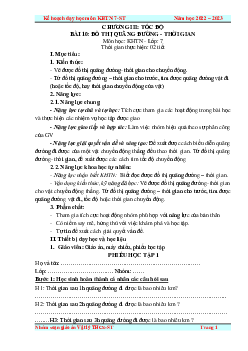 Giáo án Bài 10: Đồ thị quãng đường - thời gian | Khoa Học Tự Nhiên 7 Kết nối tri thức