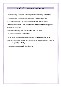 Tổng hợp từ vựng theo chủ đề