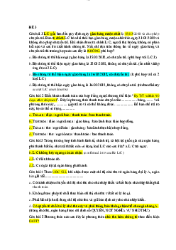 Bài tập trắc nghiệm (quiz) môn Thanh toán quốc tế nội dung chương 3, chương 4 và chương 5 có đáp án