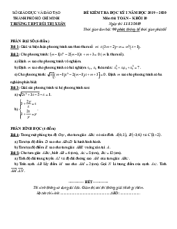 Đề thi học kì 1 Toán 10 năm 2019 – 2020 trường THPT Bùi Thị Xuân – TP HCM