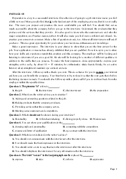 PASSAGE 10_Theme 5. Jobs and Employment (Công việc và tuyển dụng)