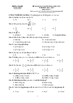 Đề học kì 1 Toán 7 năm 2022 – 2023 phòng GD&ĐT Thái Thụy – Thái Bình
