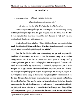 Một số giải pháp nâng cao chất lượng dạy các dạng bài tập Đạo đức lớp ba