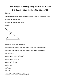 Giải Toán 8 Luyện tập chung trang 108 | Kết nối tri thức