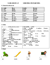 Semester 1 Test Review Wonderful World 3