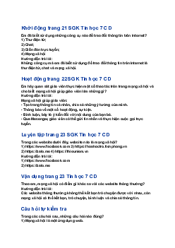 Giải SGK Tin học 7 Bài 1: Giới thiệu mạng xã hội| Cánh diều