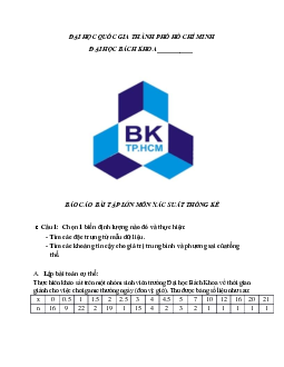 Báo cáo bài tập lớn môn Xác suất thống kê với yêu cầu "Thống kê mô tả dành cho việc chơi game thường ngày của sinh viên Bách khoa" | Đại học Bách khoa Thành phố Hồ Chí Minh