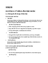 Chương 3: Kỹ năng lãnh đạo nhóm và các vấn đề liên quan môn Kỹ năng làm việc nhóm | Học viện Công Nghệ Bưu Chính Viễn Thông