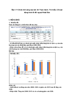 Địa lí 11 Chân trời sáng tạo bài 24: Thực hành: Tìm hiểu về hoạt động kinh tế đối ngoại Nhật Bản