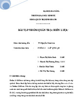 Bài tập nhóm quản trị chiến lược - Môn quản trị học - Đại Học Kinh Tế - Đại học Đà Nẵng