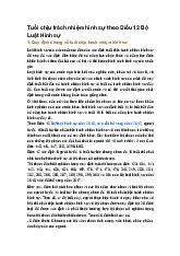 Tuổi chịu trách nhiệm hình sự theo Điều 12 Bộ Luật Hình sự