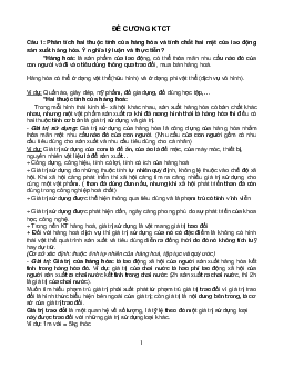 Đề cương cuối kì | Kinh Tế Chính Trị Mác - Lênin | Đại học Khoa học Xã hội và Nhân văn, Đại học Quốc gia Thành phố HCM