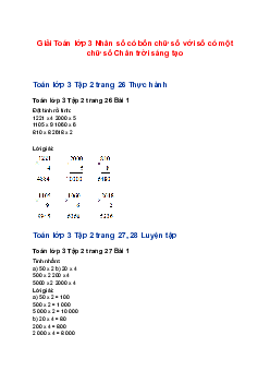 Giải Toán lớp 3 Nhân số có bốn chữ số với số có một chữ số Chân trời sáng tạo