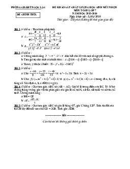 Đề giao lưu học sinh giỏi Toán 7 năm 2017 – 2018 phòng GD&ĐT thành phố Thái Nguyên