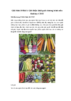 Giải Sinh 10 Bài 1: Giới thiệu khái quát chương trình môn Sinh học Chân trời sáng tạo