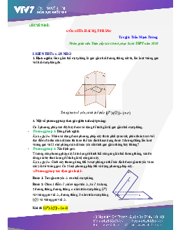 Chuyên đề góc giữa hai mặt phẳng – Trần Mạnh Tường Toán 12