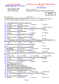 Đề thi thử tốt nghiệp THPT 2022 môn hóa Chuyên Lam Sơn lần 2 (có lời giải)