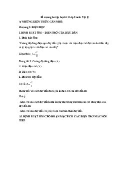 Đề cương ôn tập học kì 1 lớp 9 môn Vật lý năm học 2023 - 2024