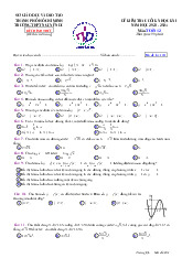 Đề cuối học kỳ 1 Toán 12 năm 2023 – 2024 trường THPT Nguyễn Du – TP HCM