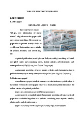 Tablanguage of newspaper: definitions and comparisons | Môn English Teaching, Writing 4 - Trường Đại học Ngoại ngữ, Đại học Huế