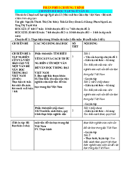 Phân phối chương trình Chuyên đề Ngữ văn 11 Chân trời sáng tạo