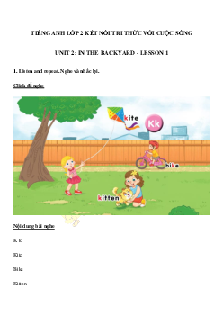 Lesson 1 Unit 2 In the backyard trang 9 |  Tiếng Anh 2 Global Success