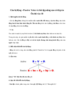 Câu bị động - Passive Voice và bài tập nâng cao (có đáp án)