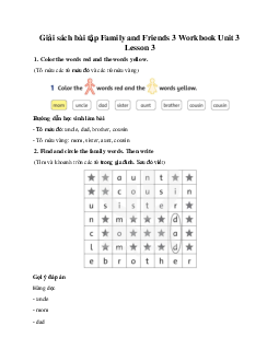 Giải sách bài tập Family and Friends 3 Workbook Unit 3 Lesson 3