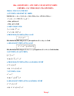 Ôn thi HSG Toán 6 chủ đề: Các tính chất của luỹ thừa
