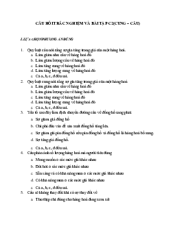 Bài tập chương 2: Cung - cầu môn Kinh tế vĩ mô | Đại học Công Đoàn