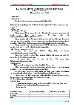 Giáo án Khoa học tự nhiên 7 Sinh học Bài 22: Các yếu tố ảnh hưởng đến hô hấp tế bào | Cánh diều