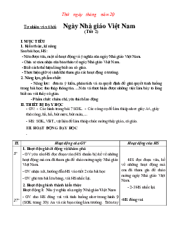 Giáo án Tự nhiên và xã hội 2 sách Chân trời sáng tạo (Cả năm)| Tuần 7