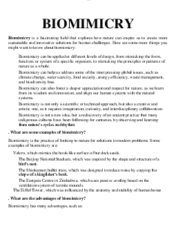 biomimicry | Listening and speaking B2 | Đại học Khoa học Xã hội và Nhân văn, Đại học Quốc gia Thành phố HCM