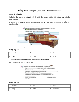 Tiếng Anh 7 Right On Unit 3 Vocabulary 3c