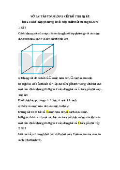 Giải VBT môn Toán 3 - Bài 21: Khối lập phương, khối hộp chữ nhật| Kết nối tri thức