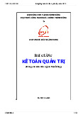 Bài giảng Kế toán quản trị (Dùng cho sinh viên ngành Marketing)| Bài giảng môn Kế toán quản trị| Trường Đại học Bách Khoa Hà Nội