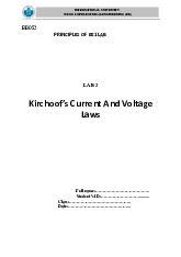 Lab 2: Kirchhoff's Current and Voltage Laws | Môn Principles of EE 1 - Trường Đại học Quốc tế, Đại học Quốc gia Thành phố Hồ Chí Minh