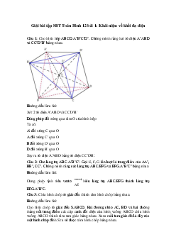 Giải bài tập SBT Toán Hình 12 bài 1: Khái niệm về khối đa diện