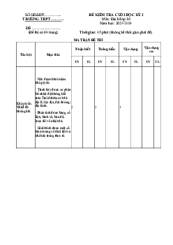 Giải đề thi học kì 1 môn Địa lí 10 năm 2023 - 2024 sách Cánh diều đề 1