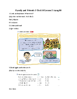 Family and Friends 3 Unit 10  May I take a photo Lesson 5 trang 80